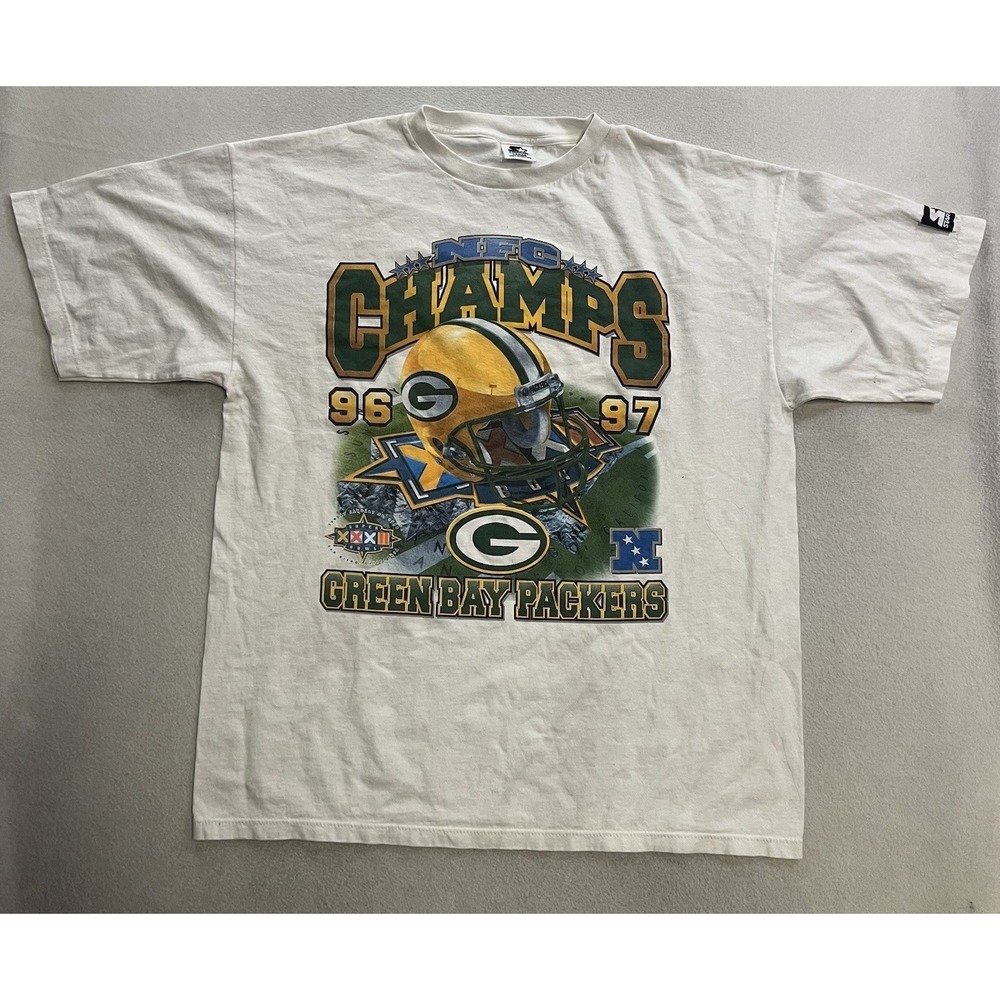 Vintage 90s Green Bay Packers Shirt NFC Champions 96-97 Starter Size Large